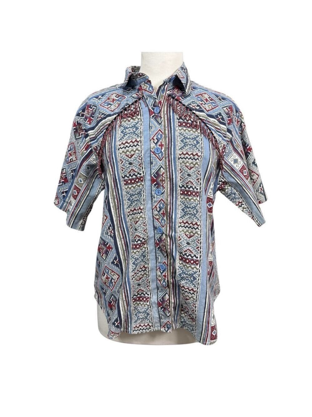 Starfire Vintage Southwestern Print Button Front Shirt Womens‎ Large